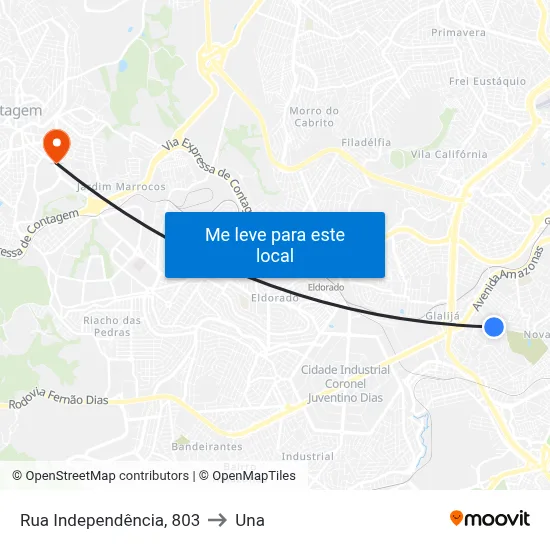 Rua Independência, 803 to Una map