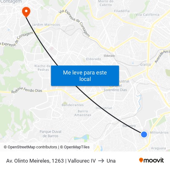 Av. Olinto Meireles, 1263 | Vallourec IV to Una map