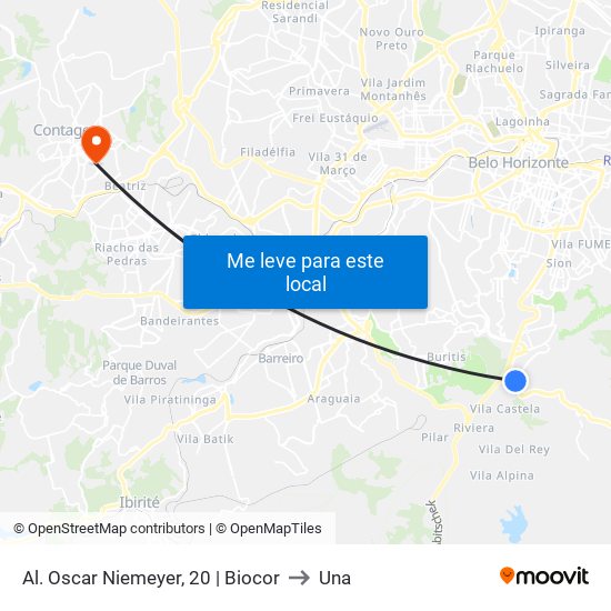 Al. Oscar Niemeyer, 20 | Biocor to Una map