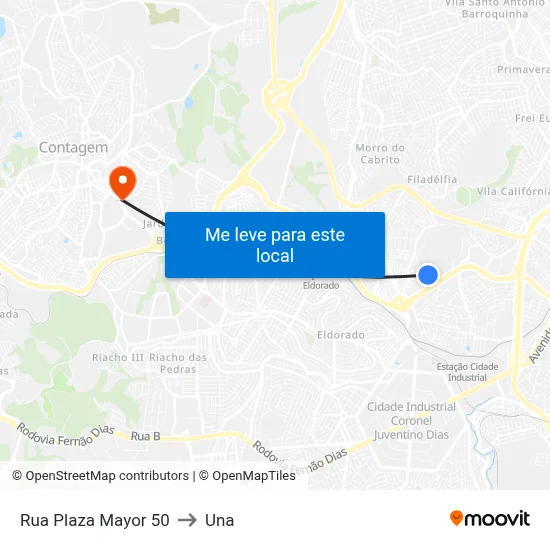 Rua Plaza Mayor 50 to Una map