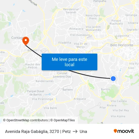 Avenida Raja Gabáglia, 3270 | Petz to Una map