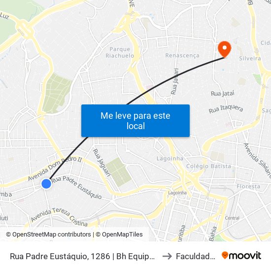 Rua Padre Eustáquio, 1286 | Bh Equipamentos/Francisco's Sorveteria to Faculdade Universo map