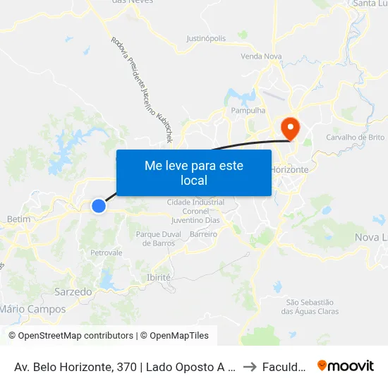 Av. Belo Horizonte, 370 | Lado Oposto A Escola E. Professora Lourdes Bernadete Da Silva to Faculdade Universo map