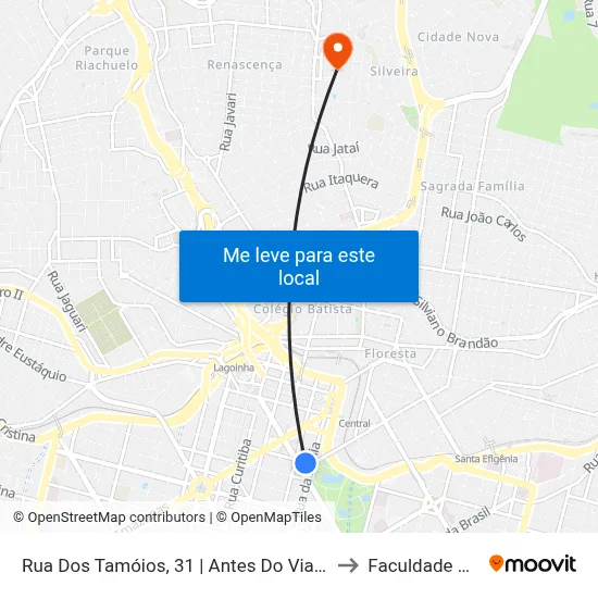Rua Dos Tamóios, 31 | Antes Do Viaduto Santa Teresa to Faculdade Universo map