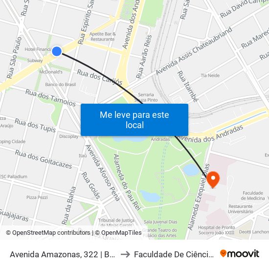 Avenida Amazonas, 322 | Banco Bradesco Antes Da Praça Sete to Faculdade De Ciências Médicas De Minas Gerais map