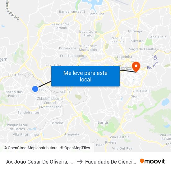 Av. João César De Oliveira, 2477 | Oposto Ao Cartório Nogueira to Faculdade De Ciências Médicas De Minas Gerais map