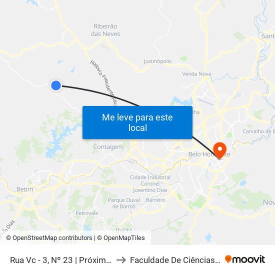 Rua Vc - 3, Nº 23 | Próximo A Entrada Do Vila Renascer to Faculdade De Ciências Médicas De Minas Gerais map