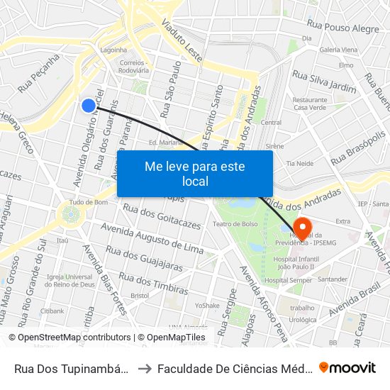 Rua Dos Tupinambás, 1045 | Senac 2 to Faculdade De Ciências Médicas De Minas Gerais map