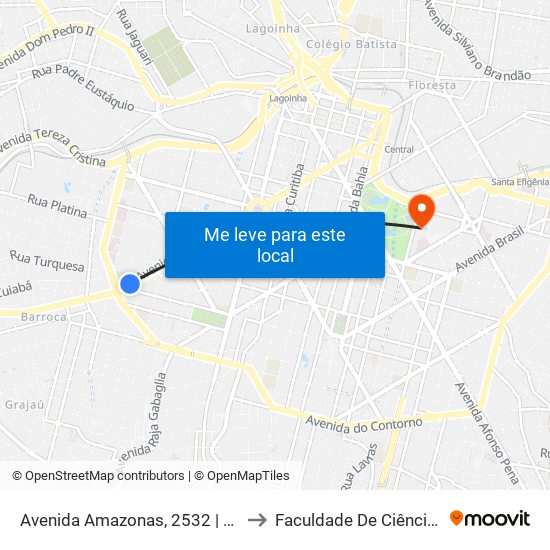 Avenida Amazonas, 2532 | Esquina Com Rua Tenente Brito Melo to Faculdade De Ciências Médicas De Minas Gerais map