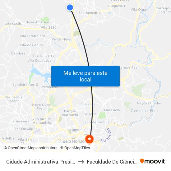 Cidade Administrativa Presidente Tancredo Neves | Edifício Gerais to Faculdade De Ciências Médicas De Minas Gerais map