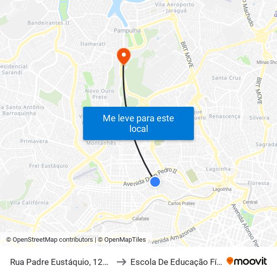 Rua Padre Eustáquio, 1286 | Bh Equipamentos/Francisco's Sorveteria to Escola De Educação Física, Fisioterapia E Terapia Ocupacional map