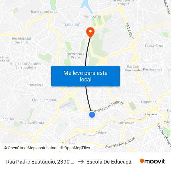 Rua Padre Eustáquio, 2390 | Epa Supermercados E Oposto A Igreja Padre Eustáquio to Escola De Educação Física, Fisioterapia E Terapia Ocupacional map