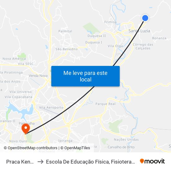 Praca Kennedy, 375 to Escola De Educação Física, Fisioterapia E Terapia Ocupacional map