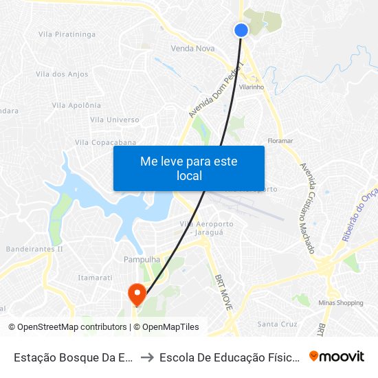 Estação Bosque Da Esperança | Move Metropolitano to Escola De Educação Física, Fisioterapia E Terapia Ocupacional map