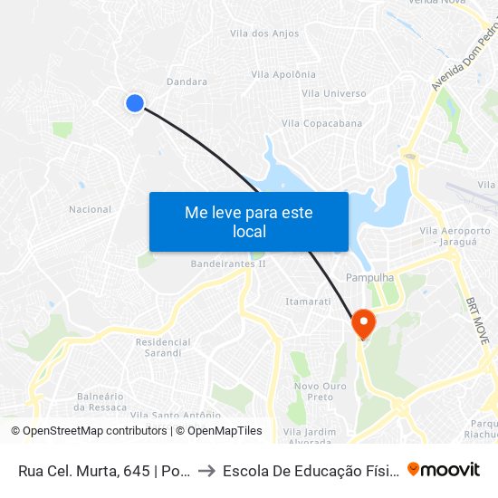 Rua Cel. Murta, 645 | Ponto Final Da Linha 101b No Xangri-Lá to Escola De Educação Física, Fisioterapia E Terapia Ocupacional map