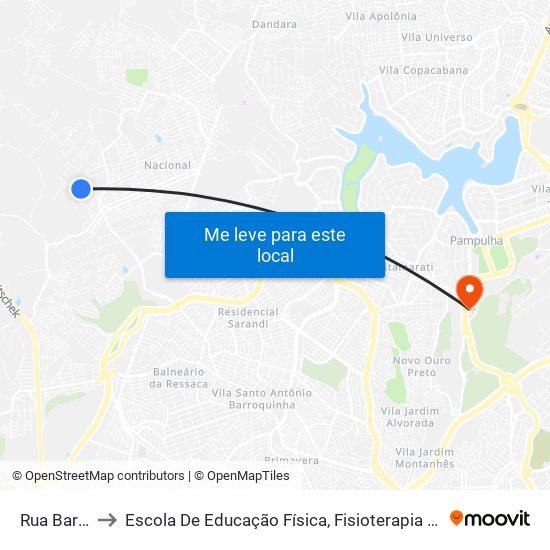 Rua Baru, 128 to Escola De Educação Física, Fisioterapia E Terapia Ocupacional map