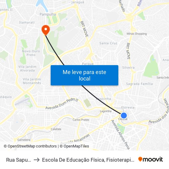 Rua Sapucai 383 to Escola De Educação Física, Fisioterapia E Terapia Ocupacional map