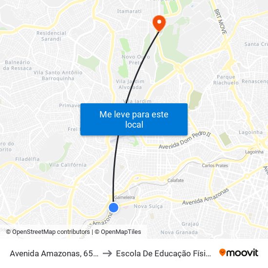 Avenida Amazonas, 6555 | 5º Batalhão Da Polícia Militar to Escola De Educação Física, Fisioterapia E Terapia Ocupacional map