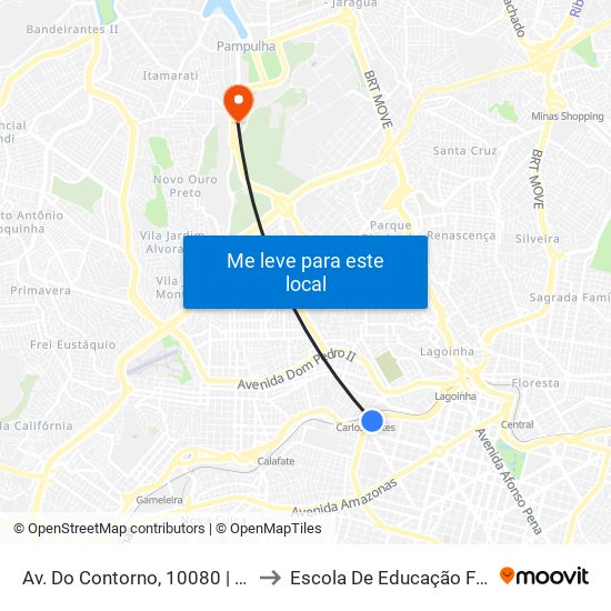 Av. Do Contorno, 10080 | Boulevard Contorno - Passarela Carlos Prates to Escola De Educação Física, Fisioterapia E Terapia Ocupacional map