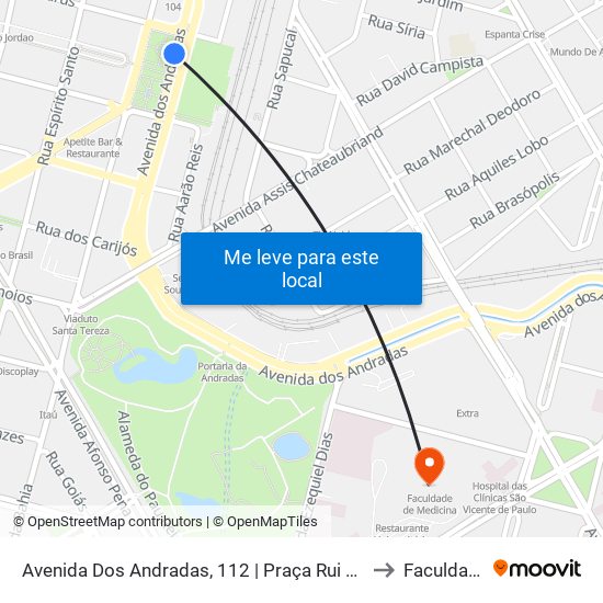 Avenida Dos Andradas, 112 | Praça Rui Barbosa Depois Da Guaicurus Oposto A Praça Da Estação to Faculdade De Medicina map