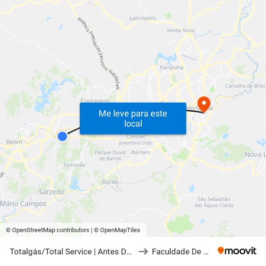 Totalgás/Total Service | Antes Do Trevo Da Ritz to Faculdade De Medicina map
