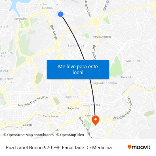Rua Izabel Bueno 970 to Faculdade De Medicina map
