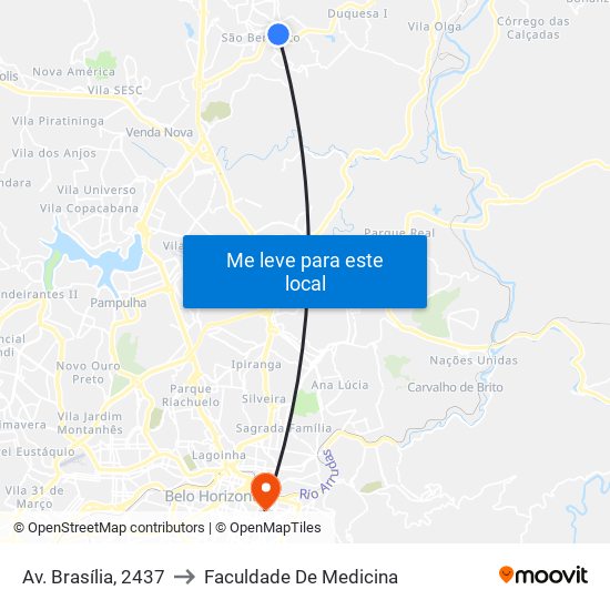 Av. Brasília, 2437 to Faculdade De Medicina map