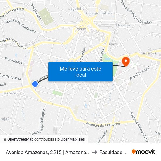 Avenida Amazonas, 2515 | Amazonas Com Martim De Carvalho 1 to Faculdade De Medicina map