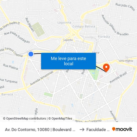 Av. Do Contorno, 10080 | Boulevard Contorno - Passarela Carlos Prates to Faculdade De Medicina map