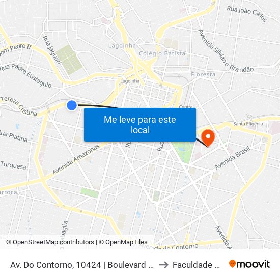 Av. Do Contorno, 10424 | Boulevard Contorno - Hospital Socor 1 to Faculdade De Medicina map