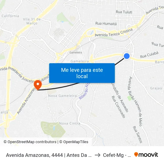 Avenida Amazonas, 4444 | Antes Da Igreja Assembléia De Deus to Cefet-Mg - Campus II map