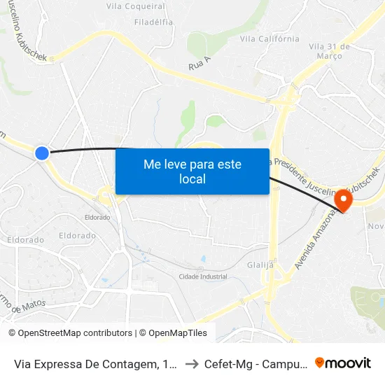 Via Expressa De Contagem, 1138 to Cefet-Mg - Campus II map