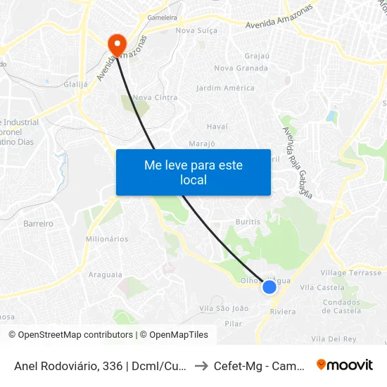 Anel Rodoviário, 336 | Dcml/Cummins to Cefet-Mg - Campus II map