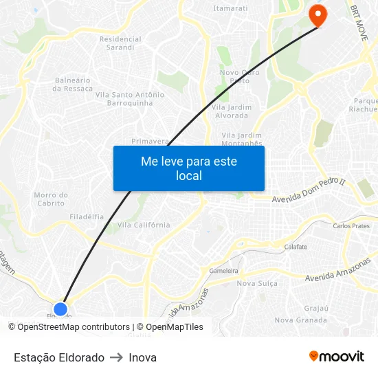 Estação Eldorado to Inova map