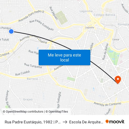 Rua Padre Eustáquio, 1982 | Pam Padre Eustáquio to Escola De Arquitetura Da Ufmg map