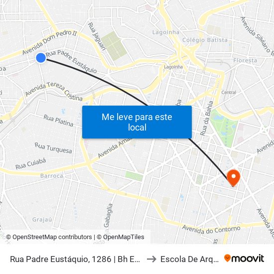 Rua Padre Eustáquio, 1286 | Bh Equipamentos/Francisco's Sorveteria to Escola De Arquitetura Da Ufmg map