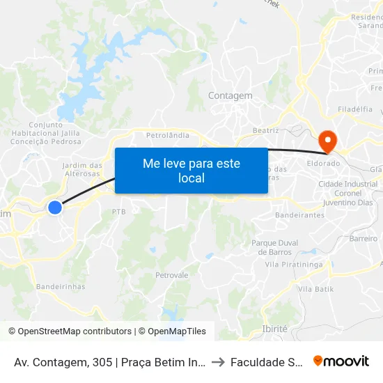 Av. Contagem, 305 | Praça Betim Industrial to Faculdade Senac map