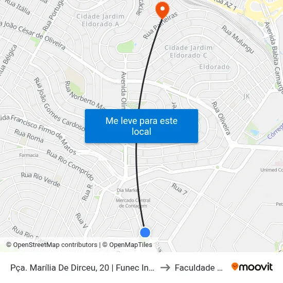 Pça. Marília De Dirceu, 20 | Funec Inconfidentes to Faculdade Senac map