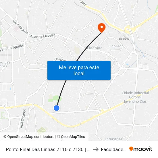 Ponto Final Das Linhas 7110 e 7130 | Rua Rio Sena, 150 to Faculdade Senac map
