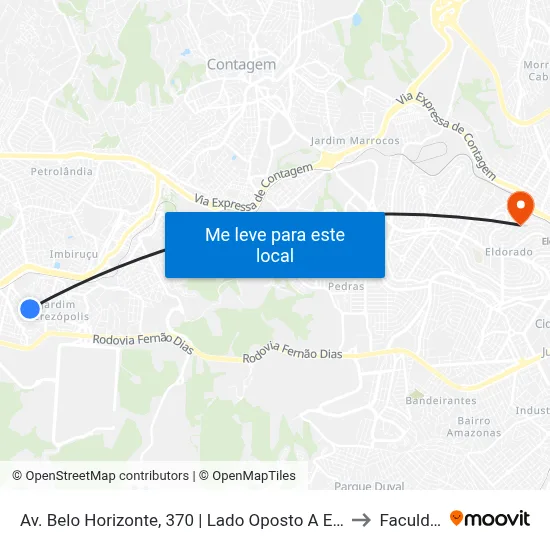 Av. Belo Horizonte, 370 | Lado Oposto A Escola E. Professora Lourdes Bernadete Da Silva to Faculdade Senac map