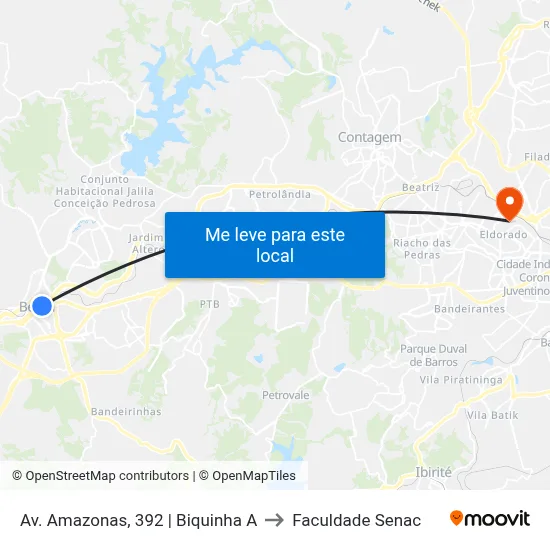 Av. Amazonas, 392 | Biquinha A to Faculdade Senac map