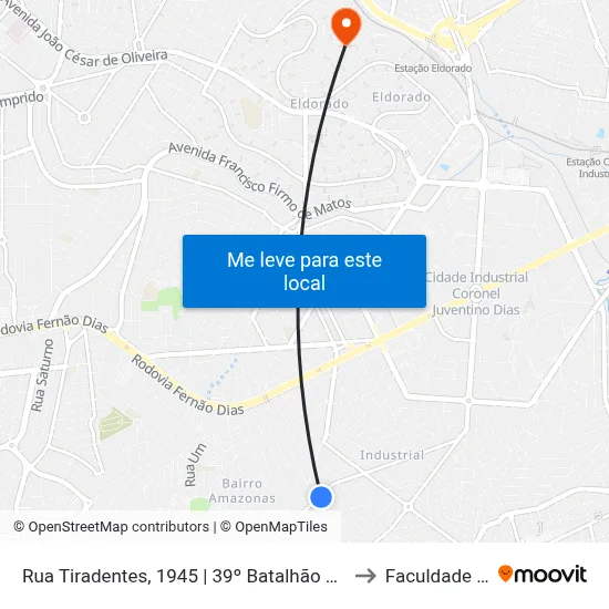 Rua Tiradentes, 1945 | 39º Batalhão Da Polícia Militar to Faculdade Senac map