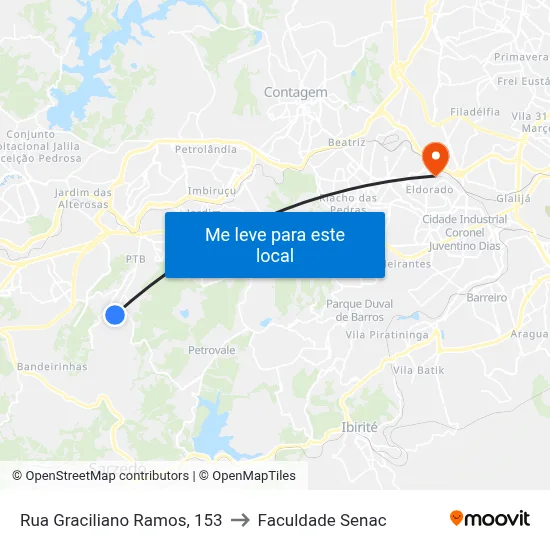Rua Graciliano Ramos, 153 to Faculdade Senac map