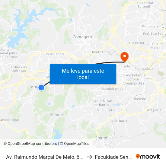 Av. Raimundo Marçal De Melo, 618 to Faculdade Senac map