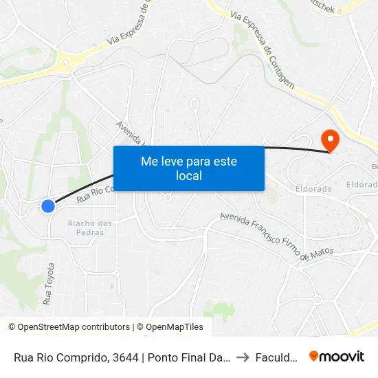 Rua Rio Comprido, 3644 | Ponto Final Das Linhas 7900 E 7905 No Santa Cruz to Faculdade Senac map