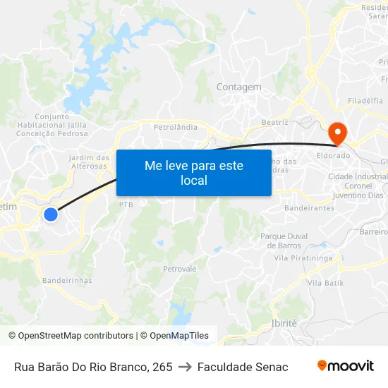 Rua Barão Do Rio Branco, 265 to Faculdade Senac map
