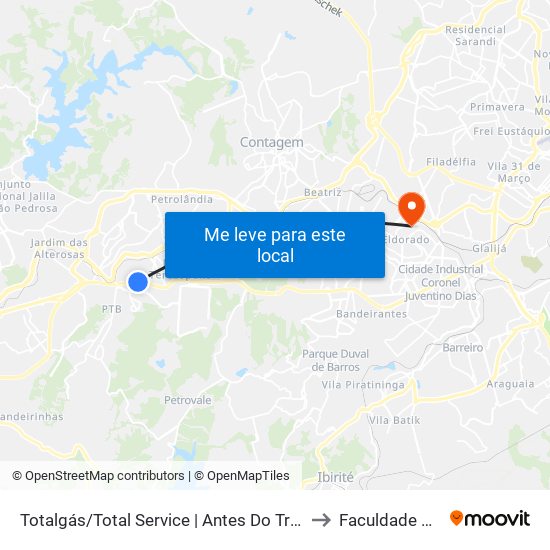 Totalgás/Total Service | Antes Do Trevo Da Ritz to Faculdade Senac map