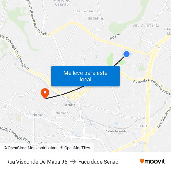 Rua Visconde De Maua 95 to Faculdade Senac map