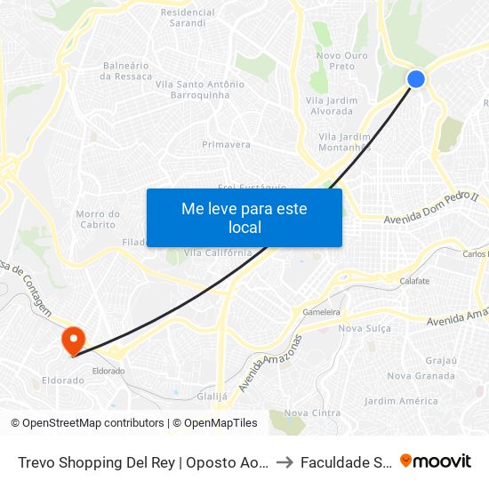 Trevo Shopping Del Rey | Oposto Ao Shopping to Faculdade Senac map