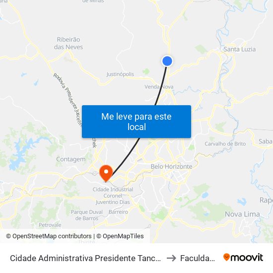 Cidade Administrativa Presidente Tancredo Neves | Edifício Minas to Faculdade Senac map